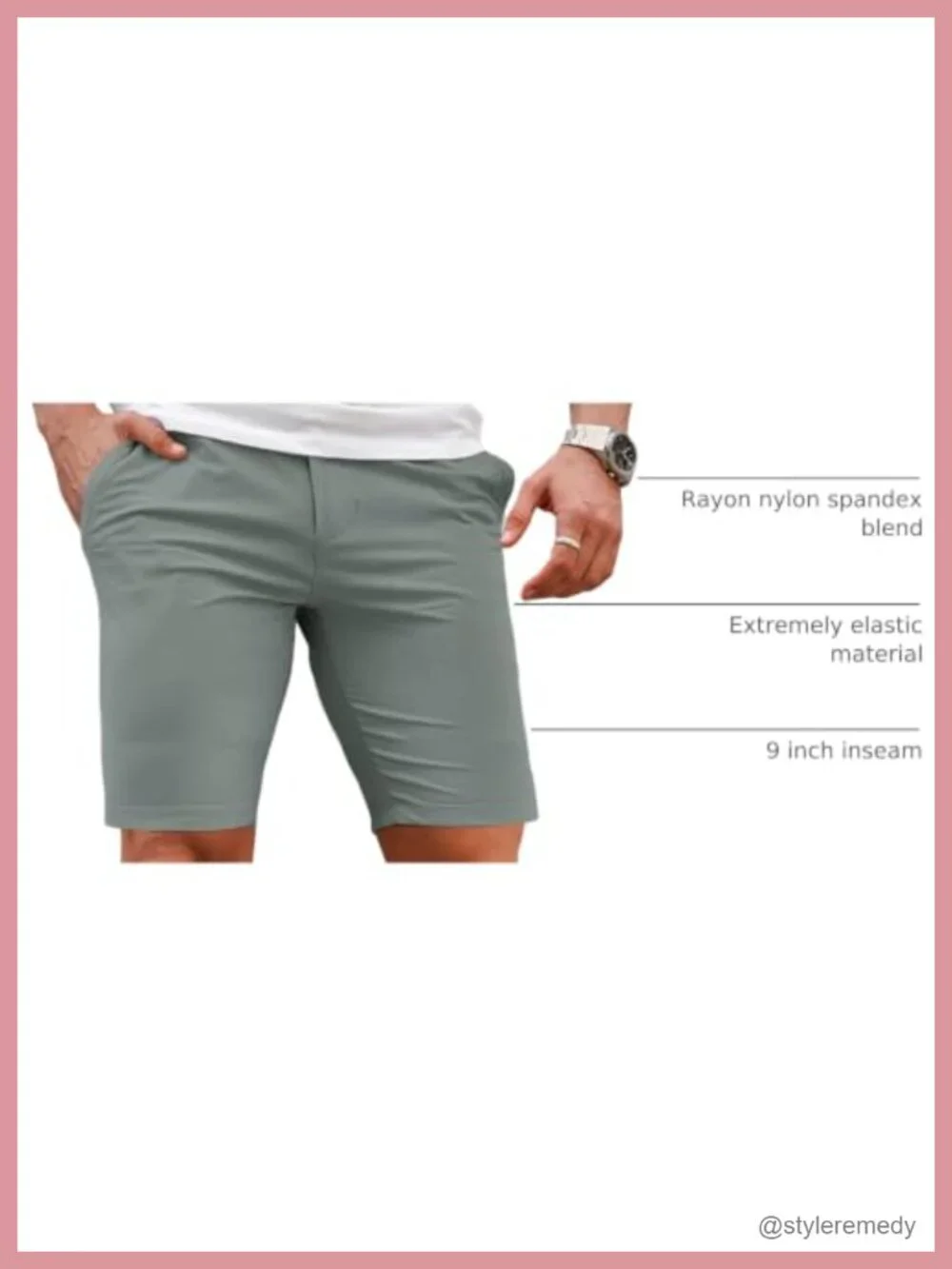 Men's Stretch Slim Fit Chino Shorts 7
